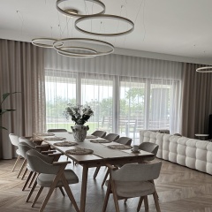 Sichtschutz-Vorhang nach Mass inkl. Gleiter f&uuml;r Swiss Maxi Schiene - Cappuccino B&uuml;gelfrei