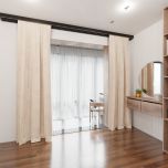 Moderner einfarbiger Vorhang, für das Zimmer, soft touch, matt, beige