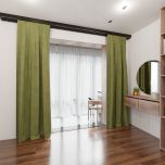 Modischer Samtvorhang, für das Zimmer, grün, Maßanfertigung