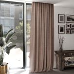 Eleganter Vorhang für das Wohnzimmer/ Schlafzimmer, Samt, leicht glänzend, cappuccinofarben 