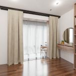 Verdunkelungsvorhang, für das Wohnzimmer, matt, dunkel creme 