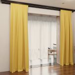 Wunderschöner Verdunkelungsvorhang, für Wohnzimmer, matt, einfarbig, dunkelgelb