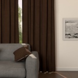 Moderner Wohnzimmer-Vorhang, matt, soft touch, schokoladenbraun