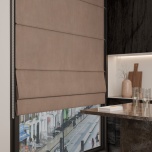 Modernes Raffrollo in mattem glattem Beige-Rosa