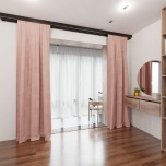 Schöner Vorhang für Kinderzimmer, matt, glatt, pastellrosa, bügelfrei