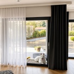 Moderner Samtvorhang, für das Wohnzimmer, soft touch, schwarz 