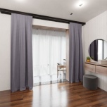 Moderner einfarbiger matter grauer Vorhang für Wohnzimmer, Schlafzimmer