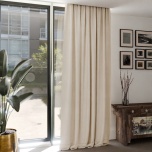 Moderner blickdichte Vorhang für das Wohnzimmer, matt, weich, cremefarben, nach Maß
