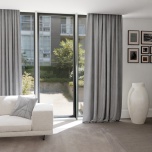 Schöne Blackout Verdunkelungsvorhänge, für das Wohnzimmer, matt, grau beige 