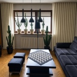 Moderner Vorhang, für das Wohnzimmer, Samt, helles Creme