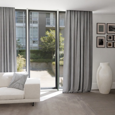 Schöne Blackout Verdunkelungsvorhänge, für das Wohnzimmer, matt, grau beige 