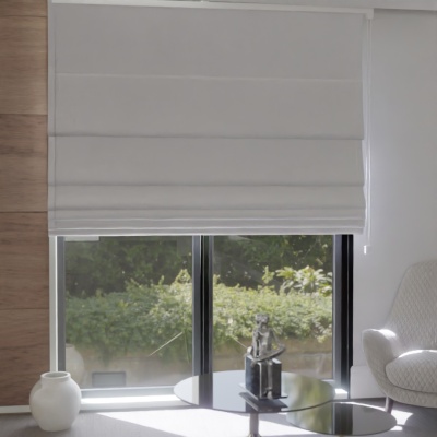 Raffrollo hellgrau, moderner Typ Blackout (Verdunkelung), matter Stoff