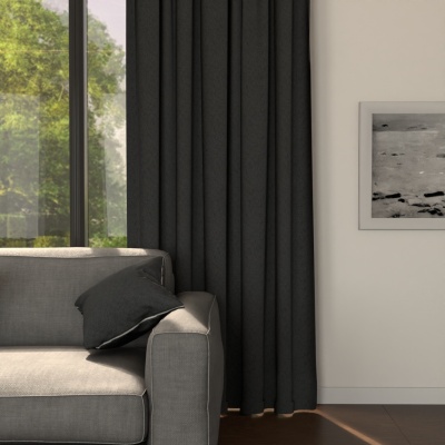 Moderne Verdunkelungsvorhang, für Wohnzimmer, verdunkeln, matt, dunkel graphit 