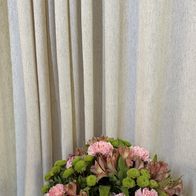 Vorhang aus natürlichem Leinen in Beige, für verdunkelung