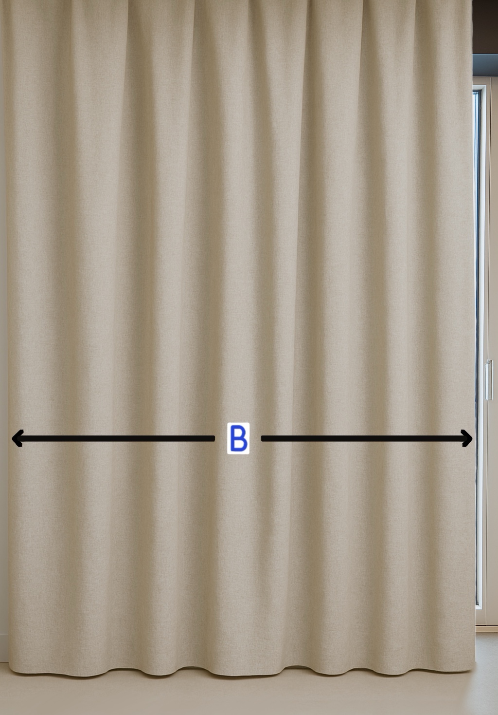 Curtain drawn to the side